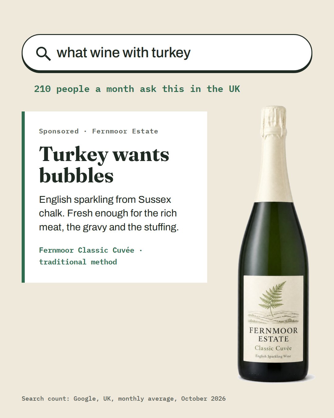 Search answer ad for Fernmoor Estate, a Ziild demo brand